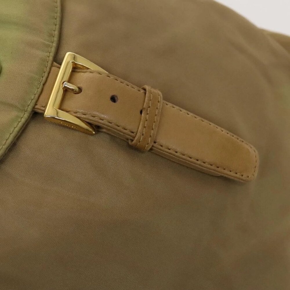 PRADA Chain Backpack Nylon Khaki Gold Auth - Picture 8 of 16